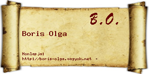 Boris Olga névjegykártya